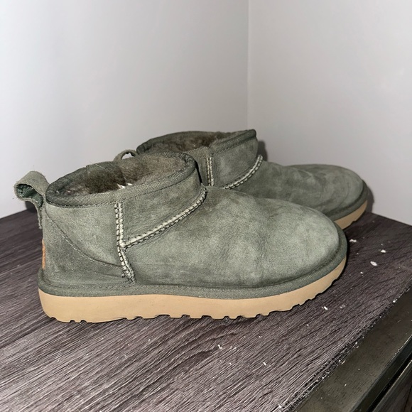 UGG Shoes - UGG Ultra Mini Olive Suede Boots